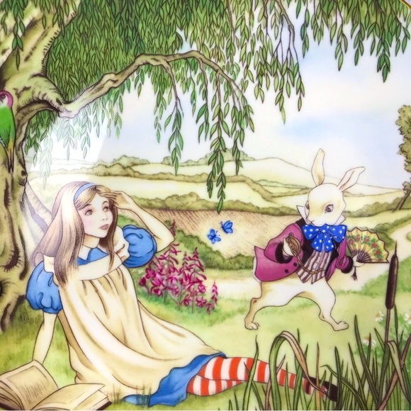 Alice In Wonderland 1981 Vintage French Collection Plate Alice Et La Chenille - Picture 2 of 7